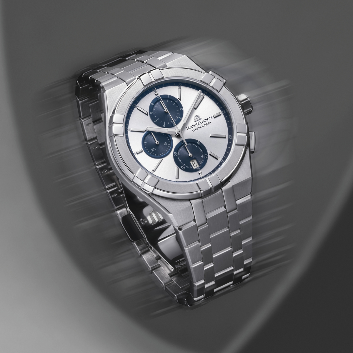 Maurice Lacroix AIKON Quartz Chronograph 42mm Grey Dial Men's Watch AI1118-SS002-230-1