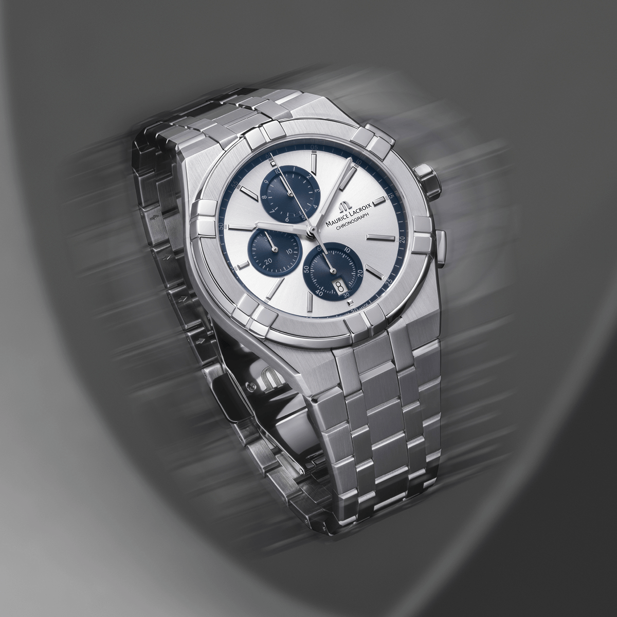 Maurice Lacroix AIKON Quartz Chronograph 42mm Grey Dial Men's Watch AI1118-SS002-230-1