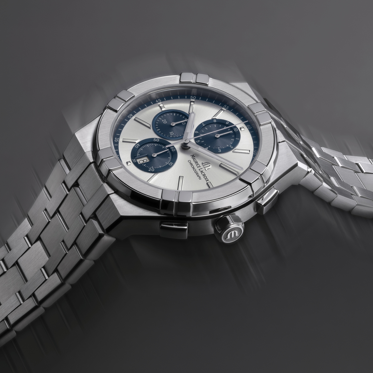 Maurice Lacroix AIKON Quartz Chronograph 42mm Grey Dial Men's Watch AI1118-SS002-230-1