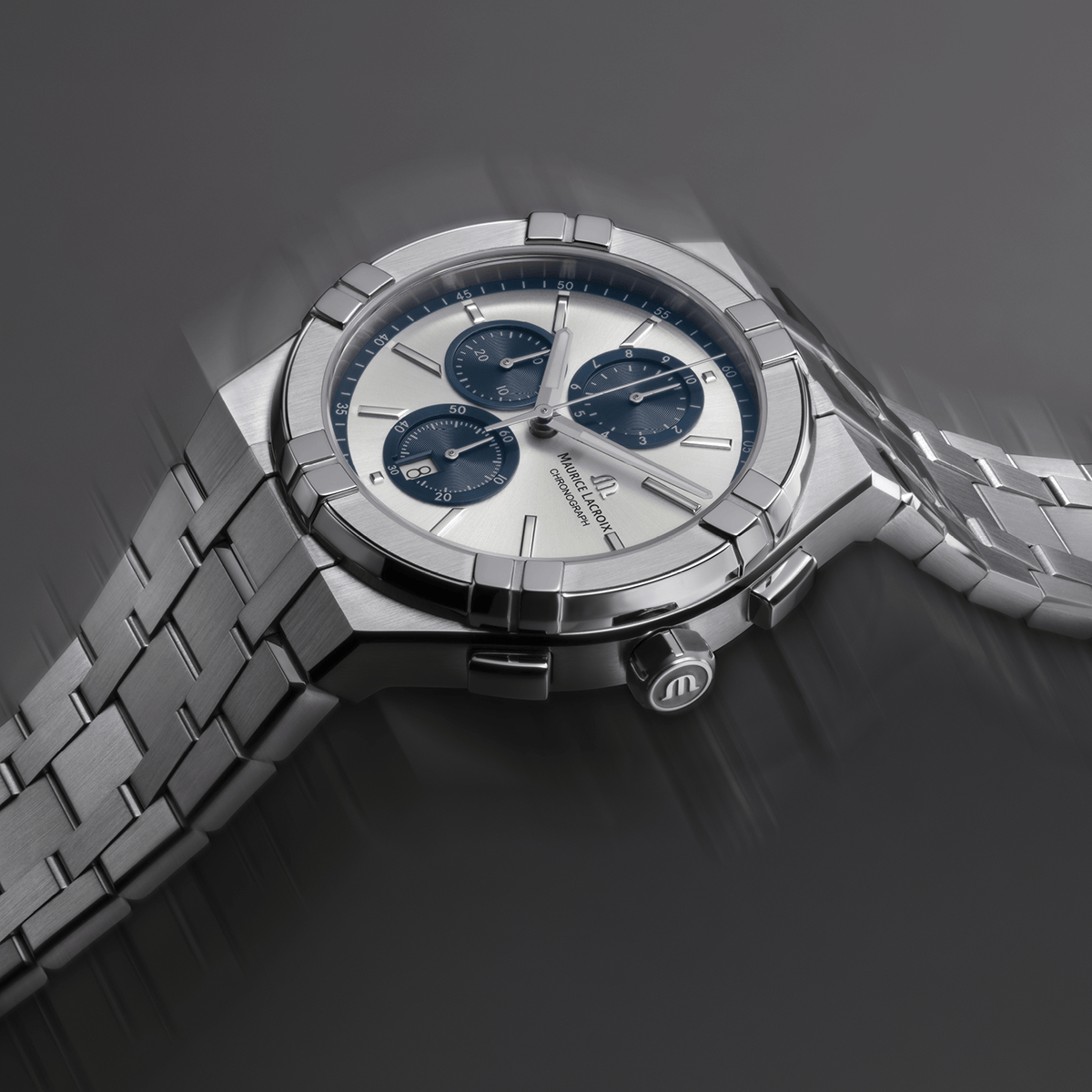 Maurice Lacroix AIKON Quartz Chronograph 42mm Grey Dial Men's Watch AI1118-SS002-230-1