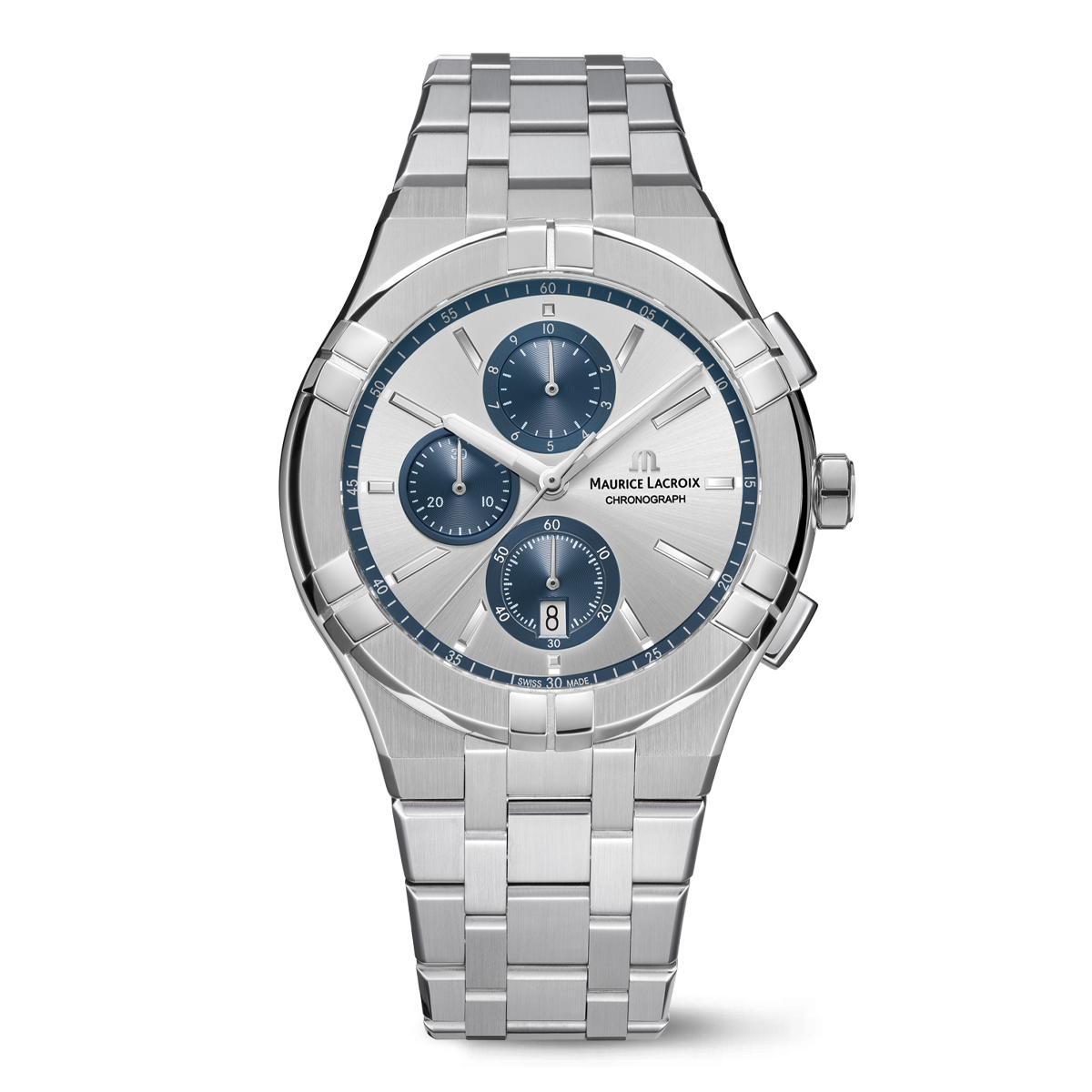 Maurice Lacroix AIKON Quartz Chronograph 42mm Grey Dial Men's Watch AI1118-SS002-230-1