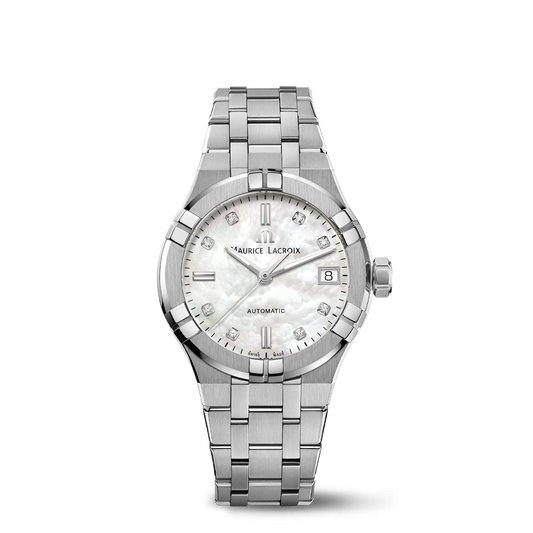 Maurice Lacroix AIKON Automatic Date 35mm White Mother of Pearl Dial Women's Watch AI6006-SS002-170-1