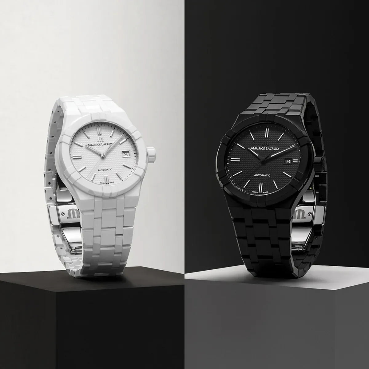 Maurice Lacroix AIKON Automatic Ceramic 39mm White Dial Men's Watch AI6007-CRM72-130-7