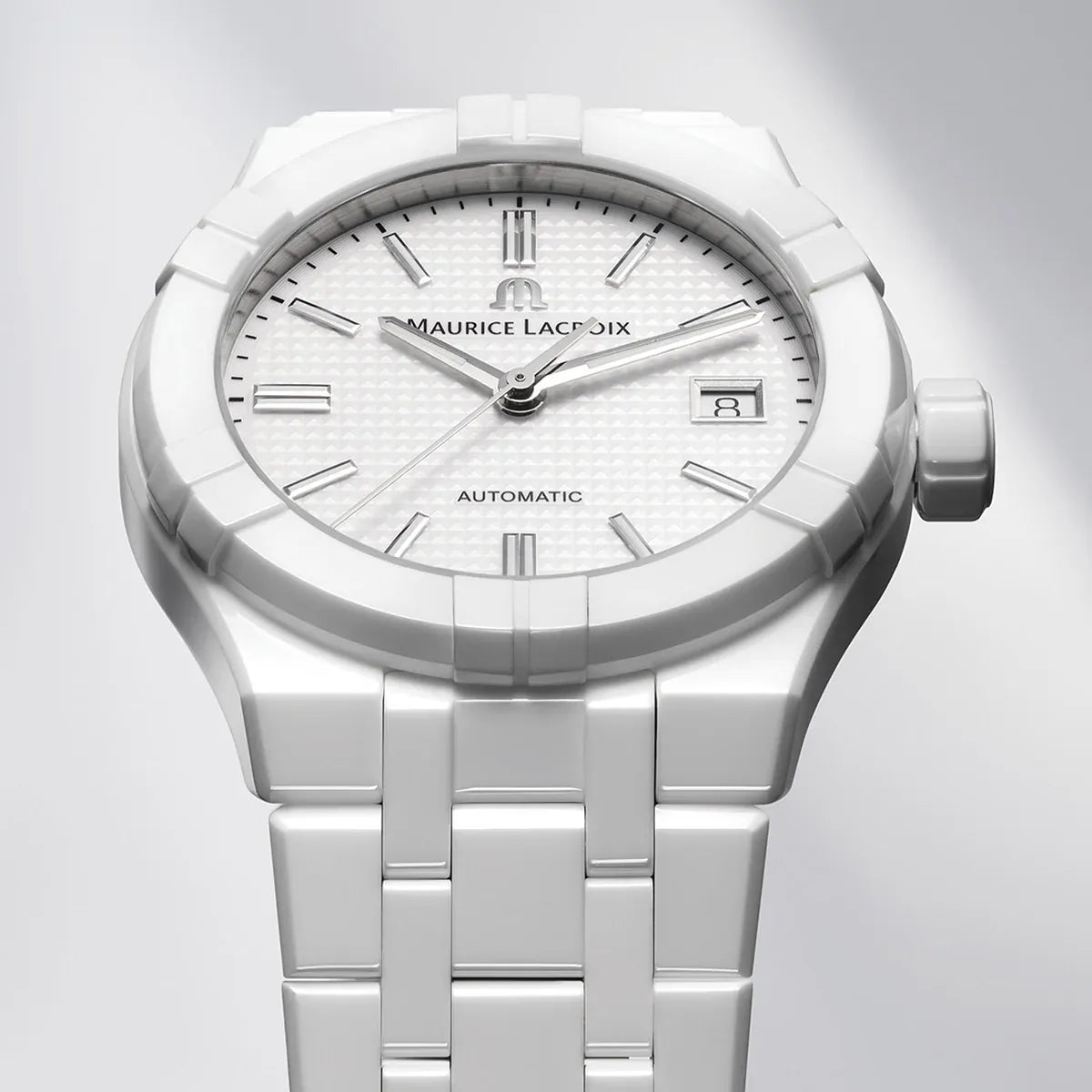 Maurice Lacroix AIKON Automatic Ceramic 39mm White Dial Men's Watch AI6007-CRM72-130-7
