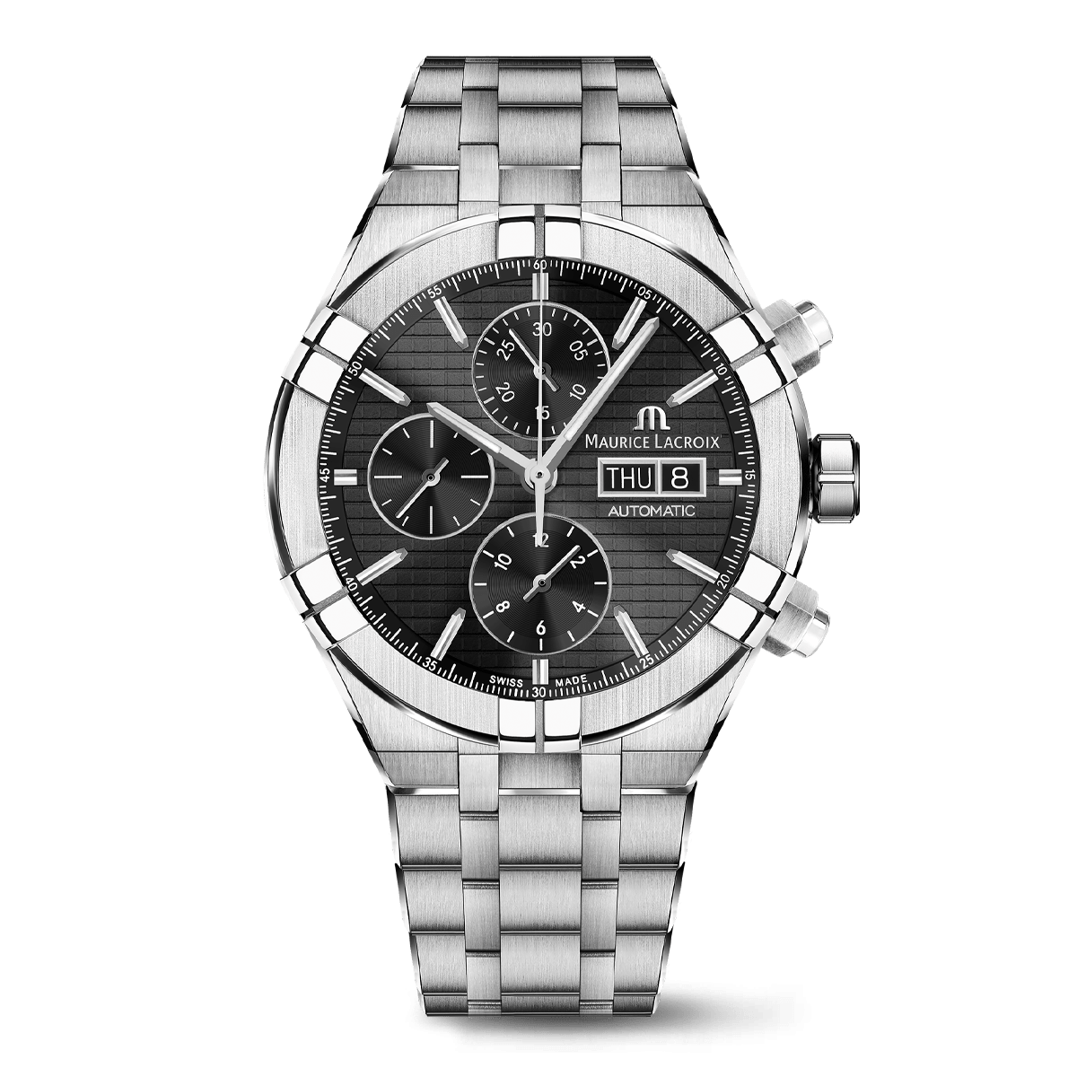 Maurice Lacroix AIKON Automatic Chronograph 44mm Black Dial Men's Watch AI6038-SS002-330-1