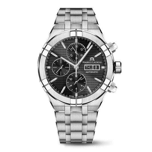 Maurice Lacroix AIKON Automatic Chronograph 44mm Black Dial Men's Watch AI6038-SS002-330-1