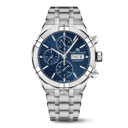 Maurice Lacroix AIKON Automatic Chronograph 44mm Blue Dial Men's Watch AI6038-SS002-430-1