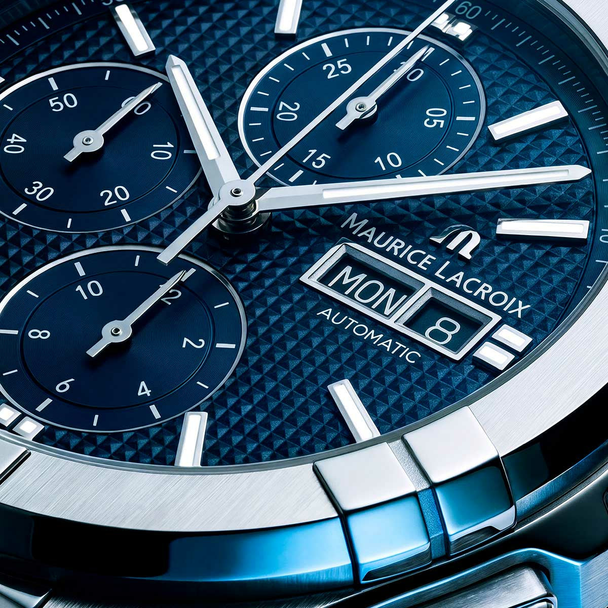 Maurice Lacroix AIKON Automatic Chronograph 42mm Blue Dial Men's Watch AI6218-SS002-430-1