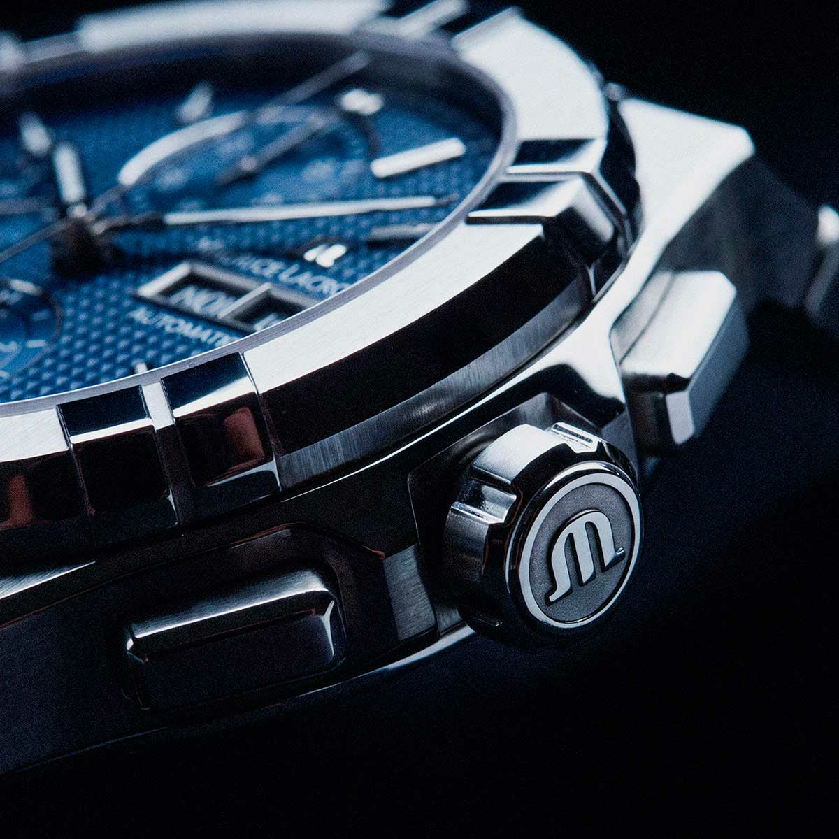 Maurice Lacroix AIKON Automatic Chronograph 42mm Blue Dial Men's Watch AI6218-SS002-430-1