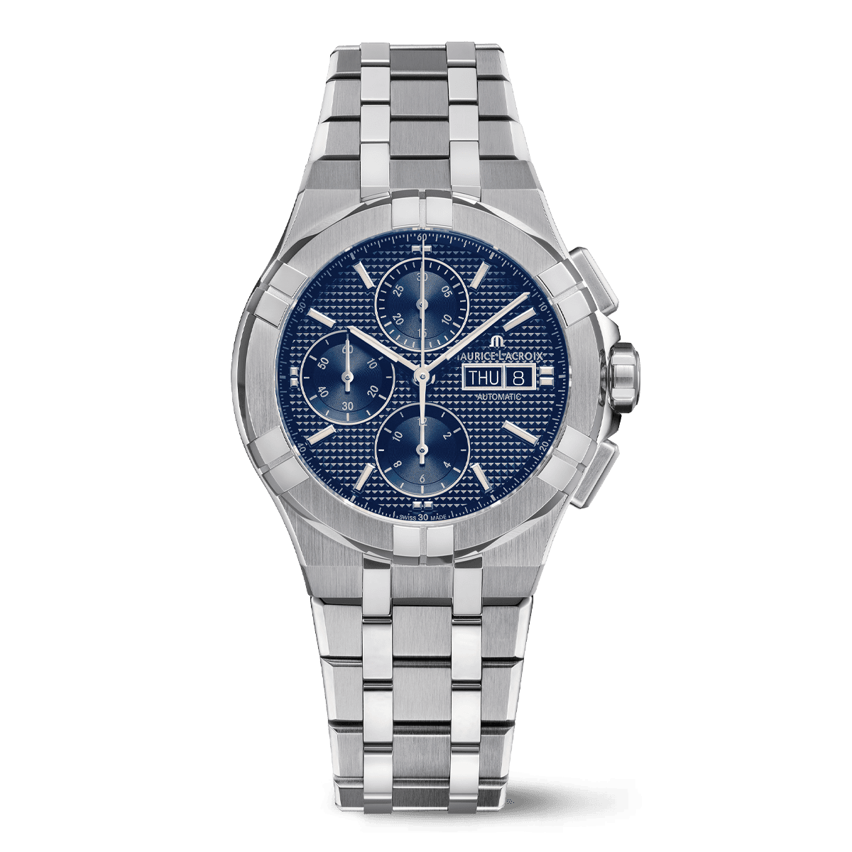 Maurice Lacroix AIKON Automatic Chronograph 42mm Blue Dial Men's Watch AI6218-SS002-430-1