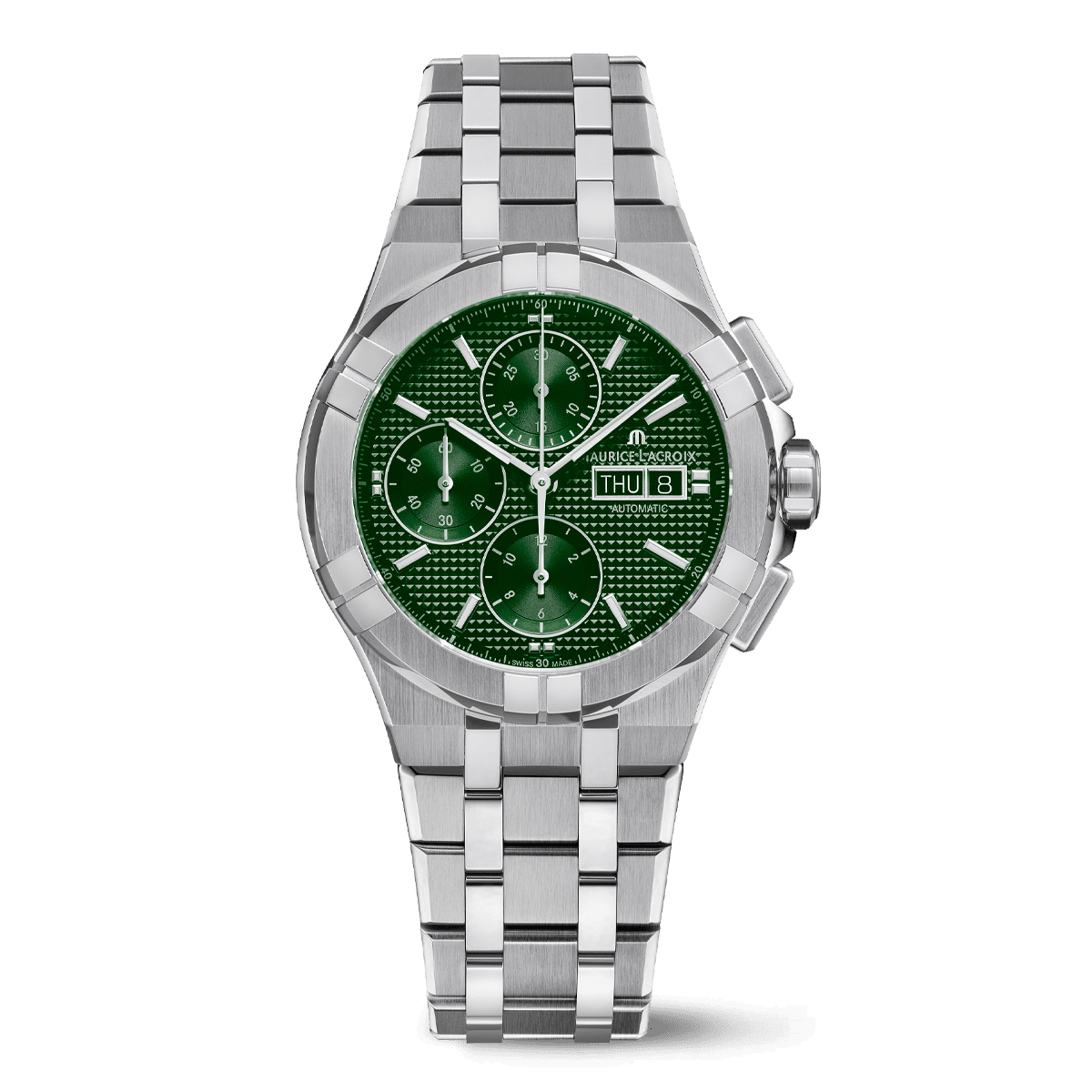 Maurice Lacroix AIKON Automatic Chronograph 42mm Green Dial Men's Watch AI6218-SS002-630-1
