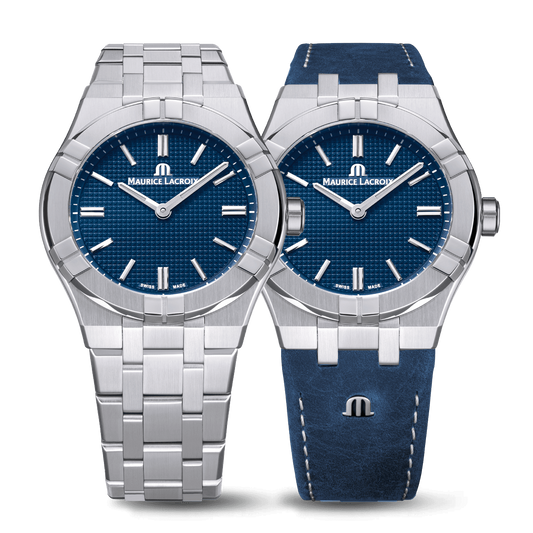 Maurice Lacroix AIKON Manual 39mm Collectors Edition Blue Dial Men's Watch AI7007-SS00E-430-C