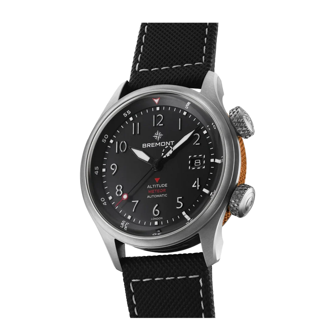 Bremont Altitude MB Meteor Orange Barrel 42mm Brushed Black Dial Men's Watch ALT42-MT-TI-BKOR-L-S