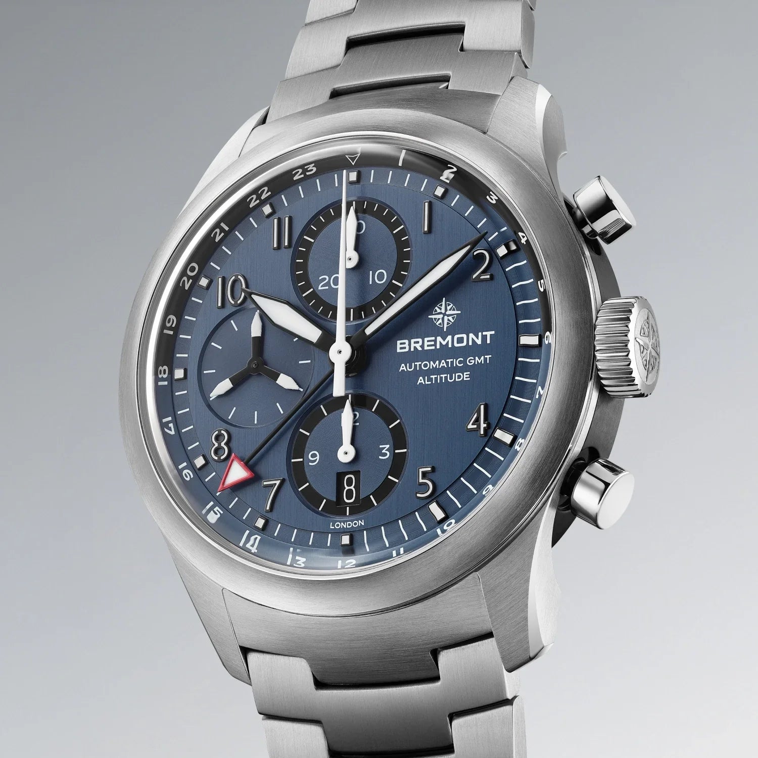 Bremont Altitude Chronograph GMT 42mm Blue Dial Men's Watch ALT42-CHR-G-SS-BL-B