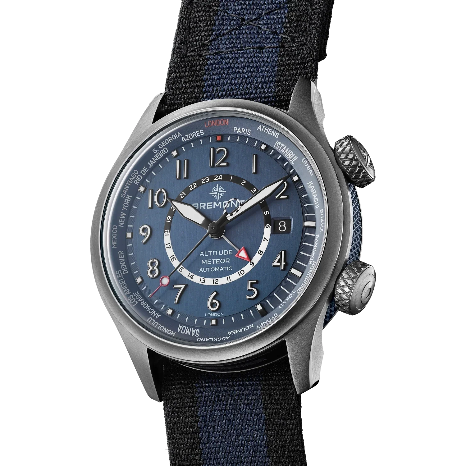 Bremont Altitude MB Meteor Time Zones 42mm Air Force Blue Dial Men's Watch ALT42-MT-Z-TI-BLBL-N-S