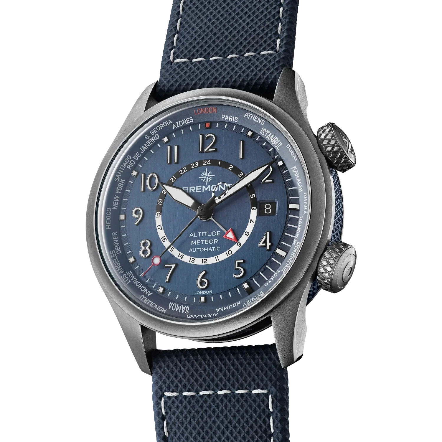 Bremont Altitude MB Meteor Time Zones 42mm Air Force Blue Dial Men's Watch ALT42-MT-Z-TI-BLBL-L-S