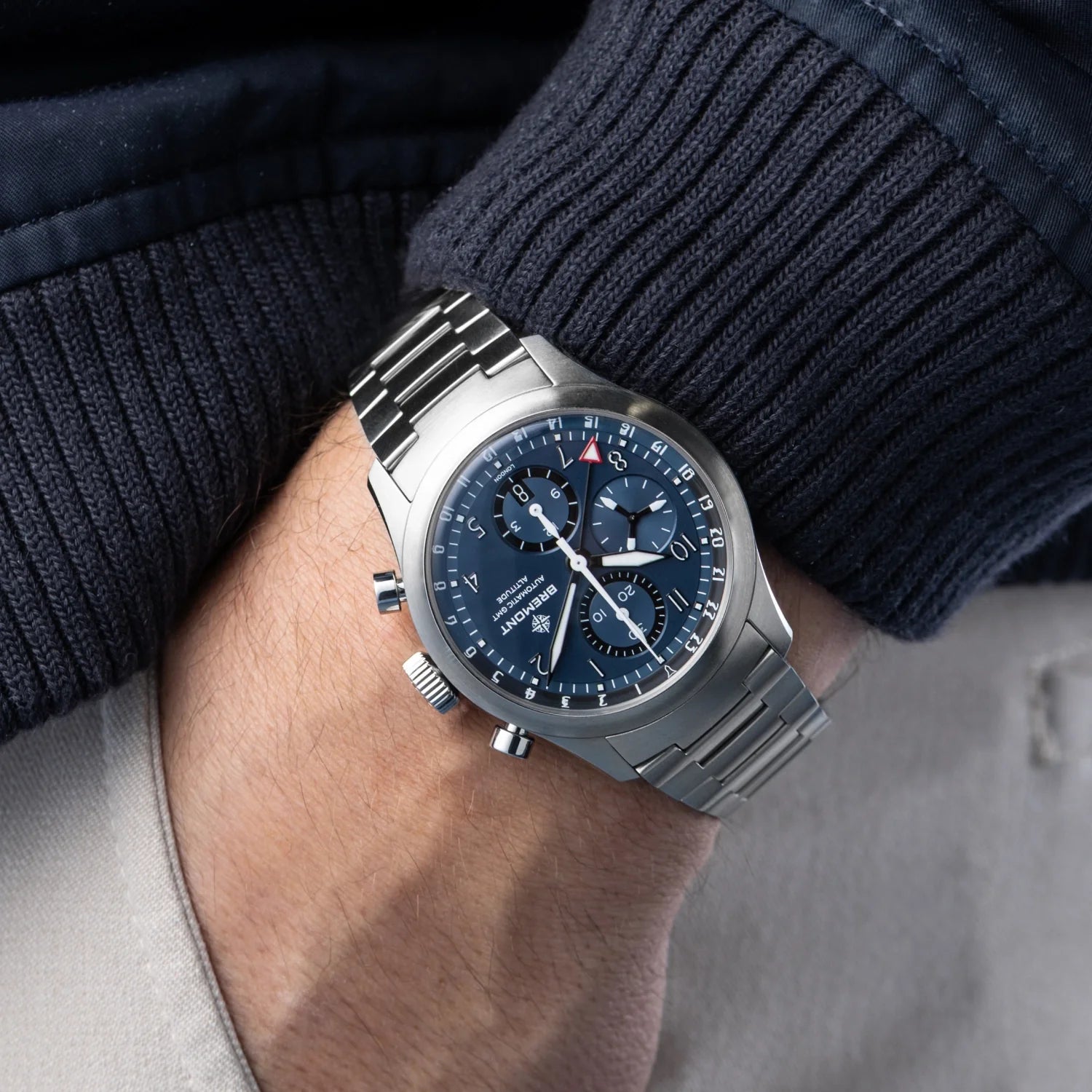 Bremont Altitude Chronograph GMT 42mm Blue Dial Men's Watch ALT42-CHR-G-SS-BL-B