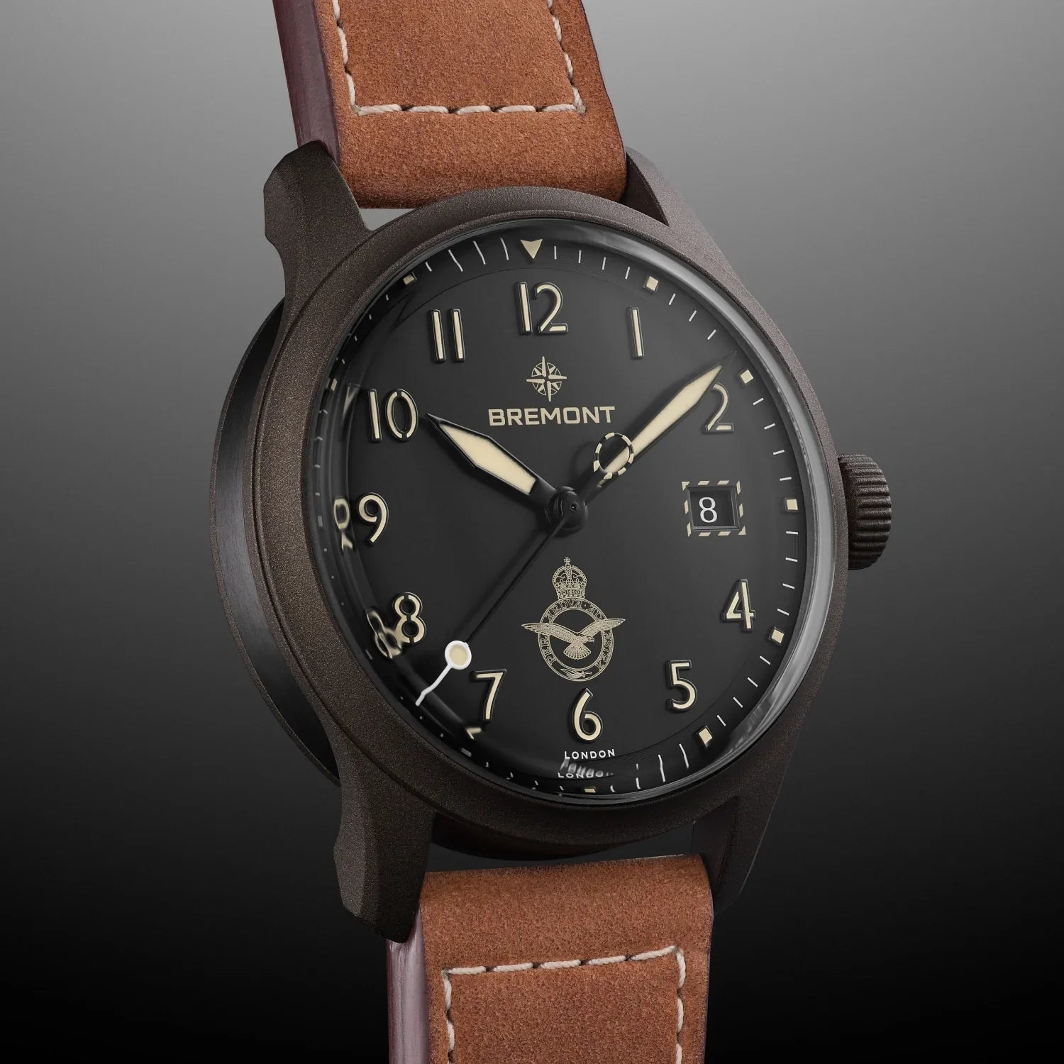 Bremont HMAF Altitude Date 39mm Black Dial Men's Watch ALT39-DT-SSBC-HMAF-L-S