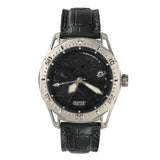 SOLAR AQUA Mishipeshu O. Black Croco 40mm Black Dial Men's Watch SA0050.0021.C