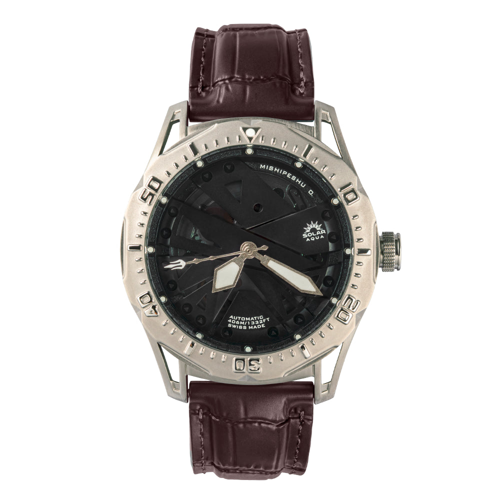 SOLAR AQUA Mishipeshu O. Brown Croco 40mm Brown Dial Men's Watch SA0050.0024.C