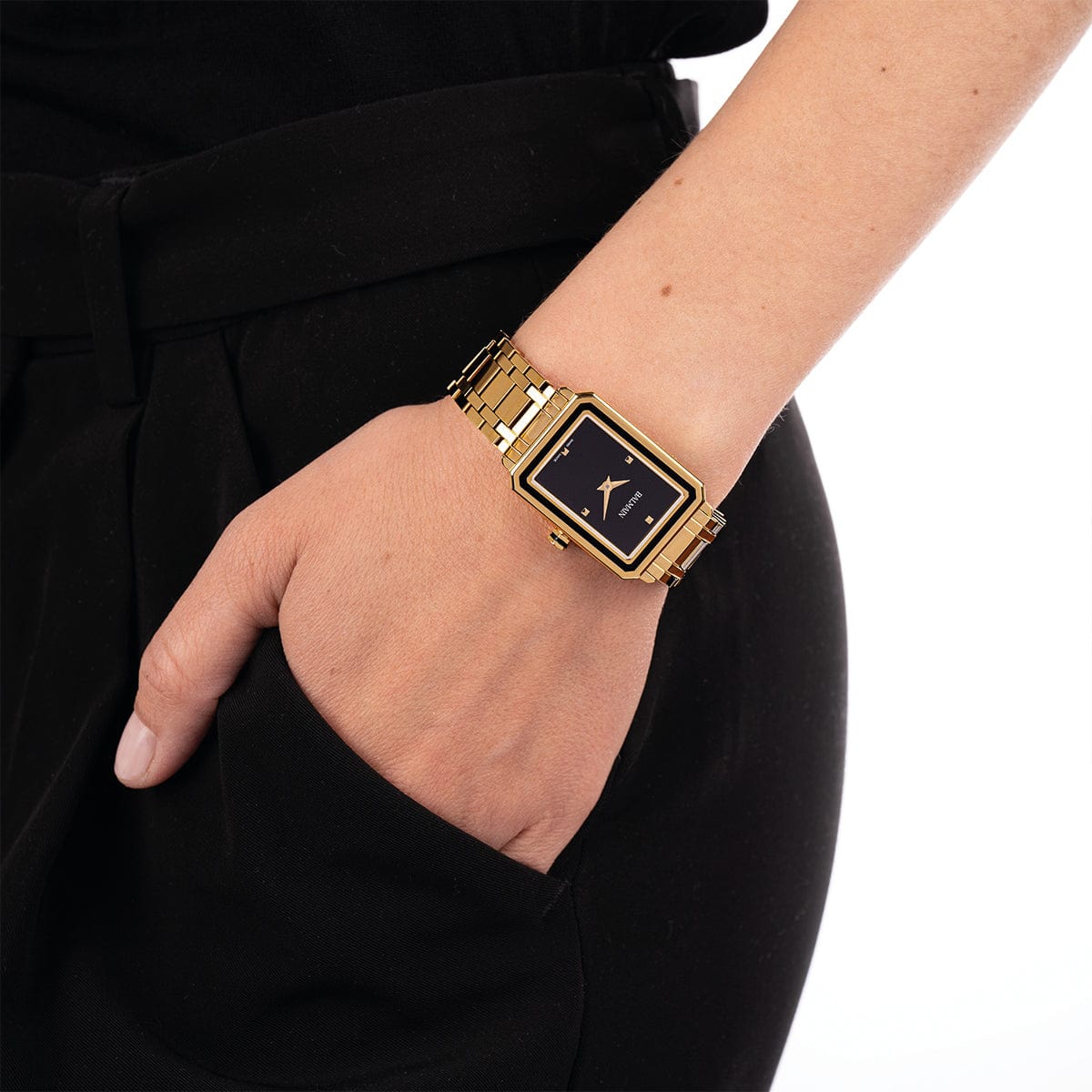 Balmain Eirini 25mm Rectangular Yellow Gold Women's Watch B43923366