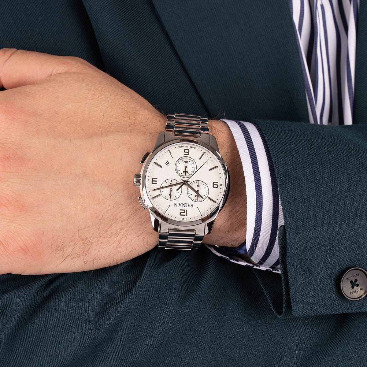 Balmain Madrigal 42mm Chronograph Silver Dial Men's Watch B74813324