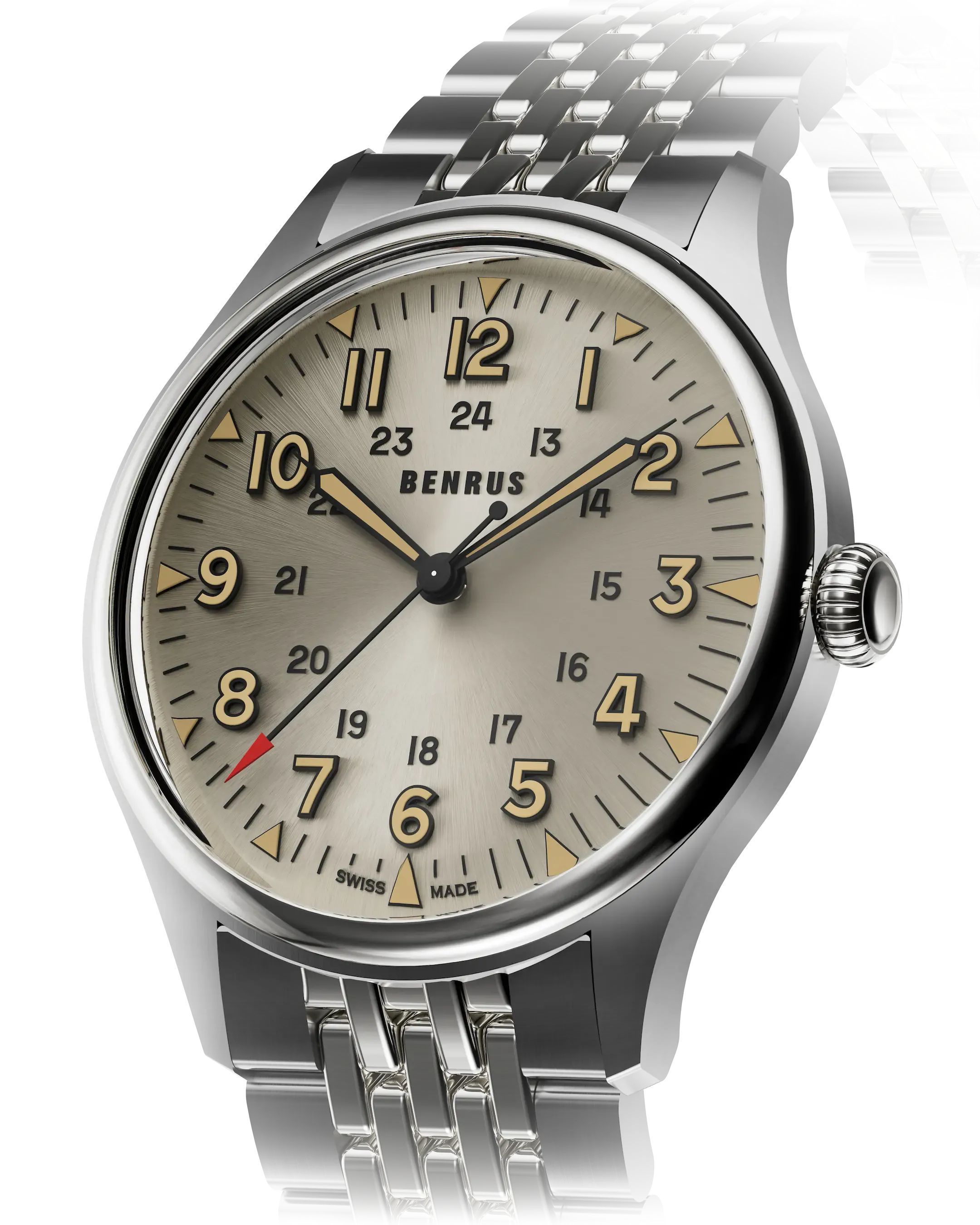 Benrus #3061 BOR 39.5mm Silver Dial Men's Watch 3061-SS-S-039-03