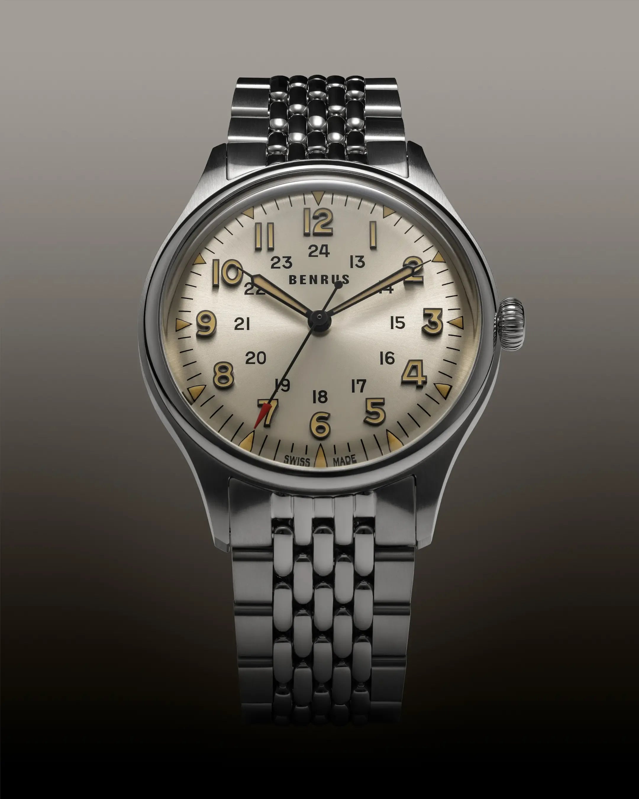 Benrus #3061 BOR 39.5mm Silver Dial Men's Watch 3061-SS-S-039-03
