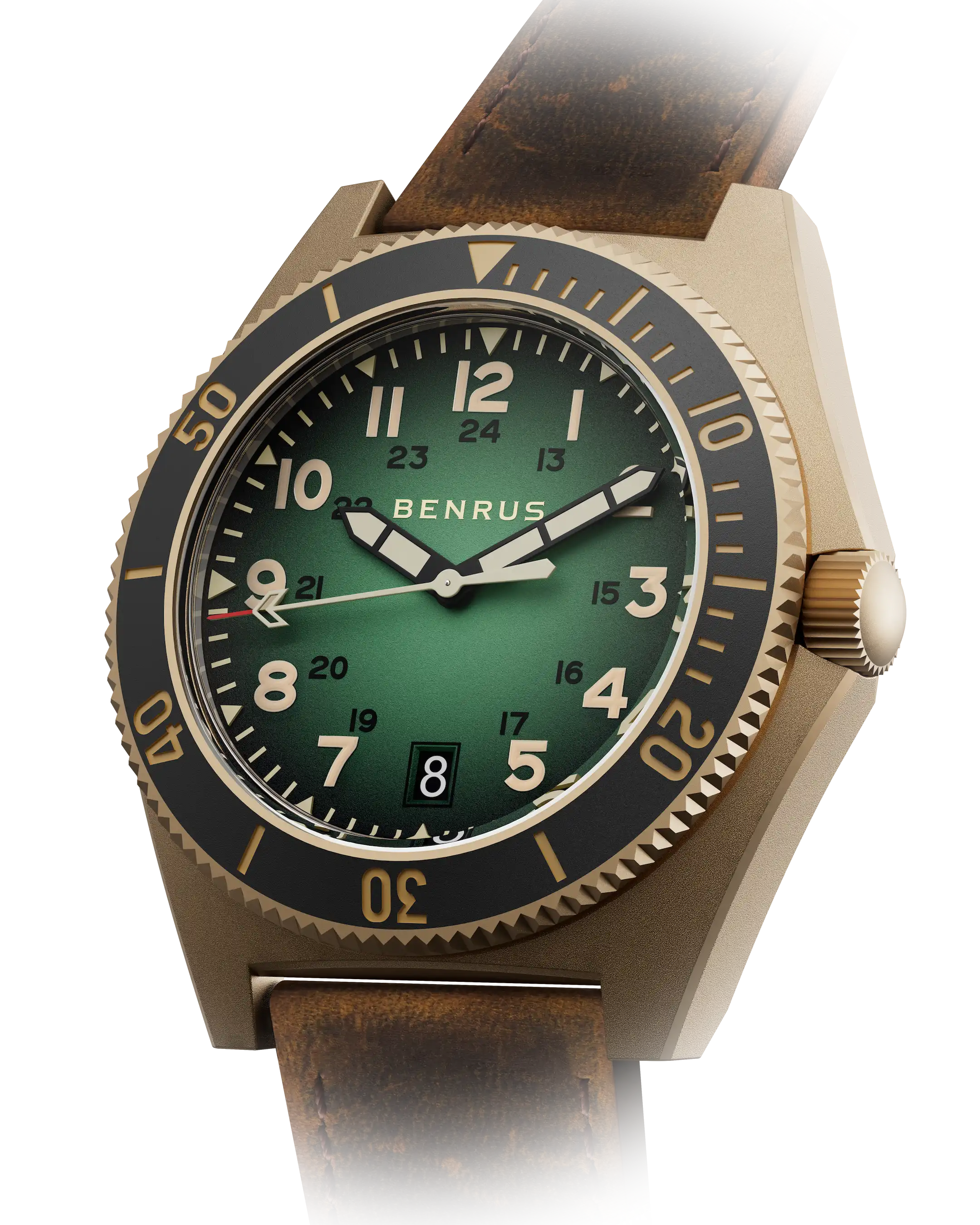 Benrus TYPE 2 UJ 41.5mm Green Dial Men's Watch T2CI-BR-G-415-01
