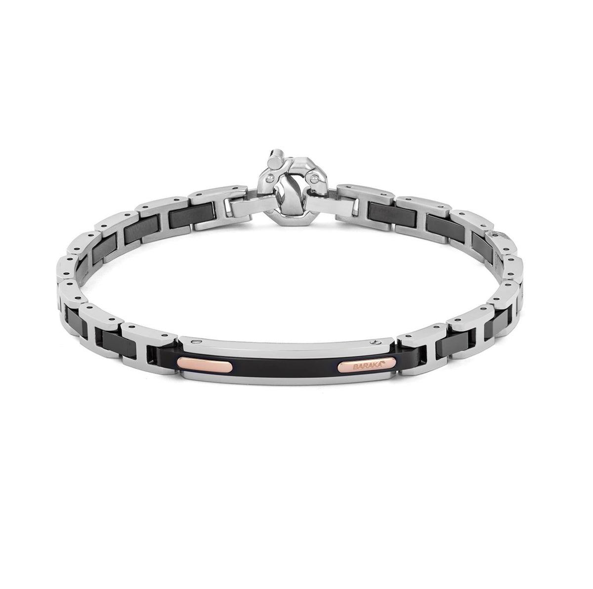 Baraka 18K rose gold and stainless steel diamond bracelet BR381401ROLU