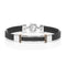 Baraka 18K rose gold and steel cable bracelet with black diamonds BR332101RODN