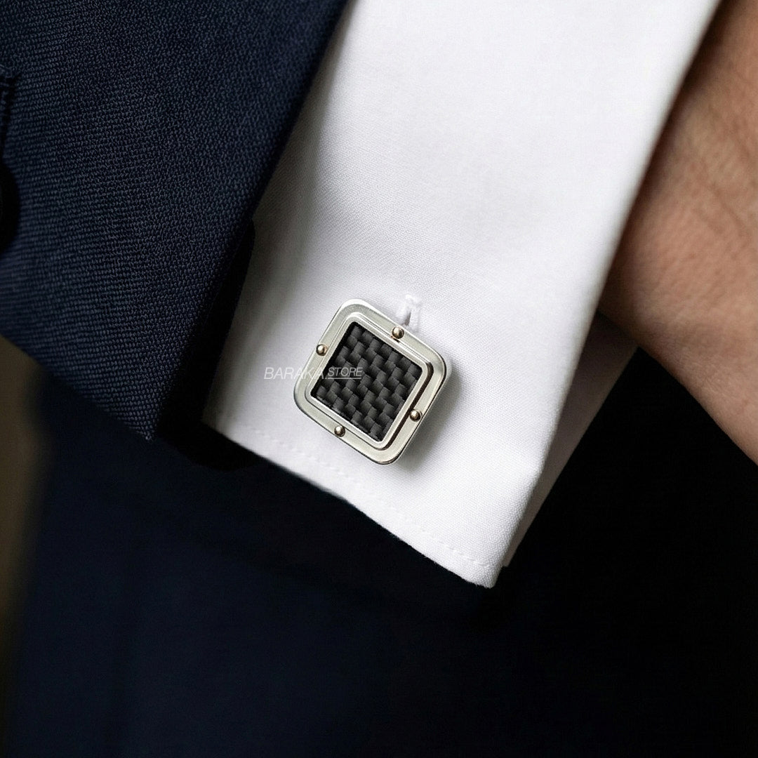 Baraka PS261251ROCO cufflinks worn on cuff