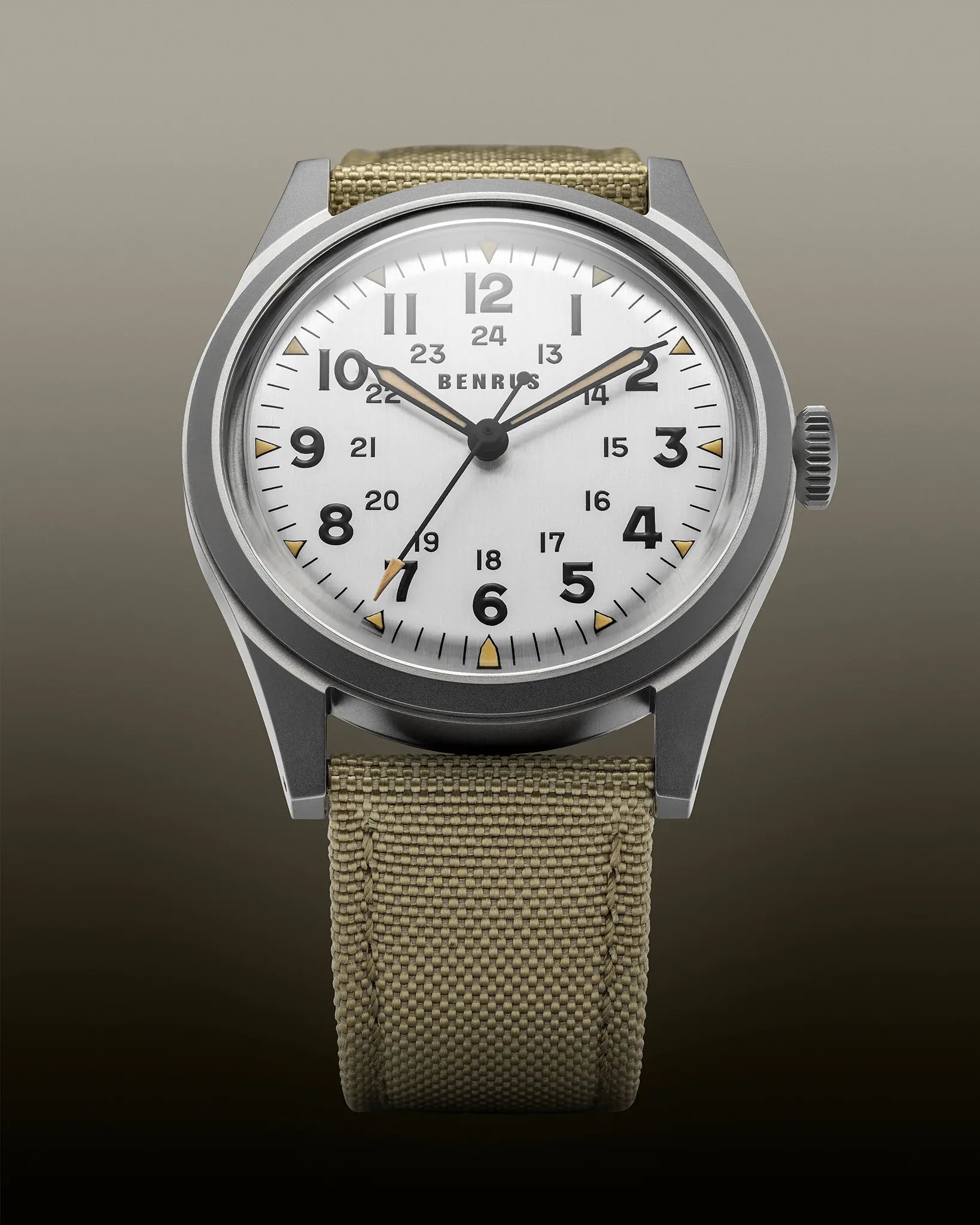 Benrus DTU Shield 38mm Silver Dial Men's Watch DTU-SS-S-038-01