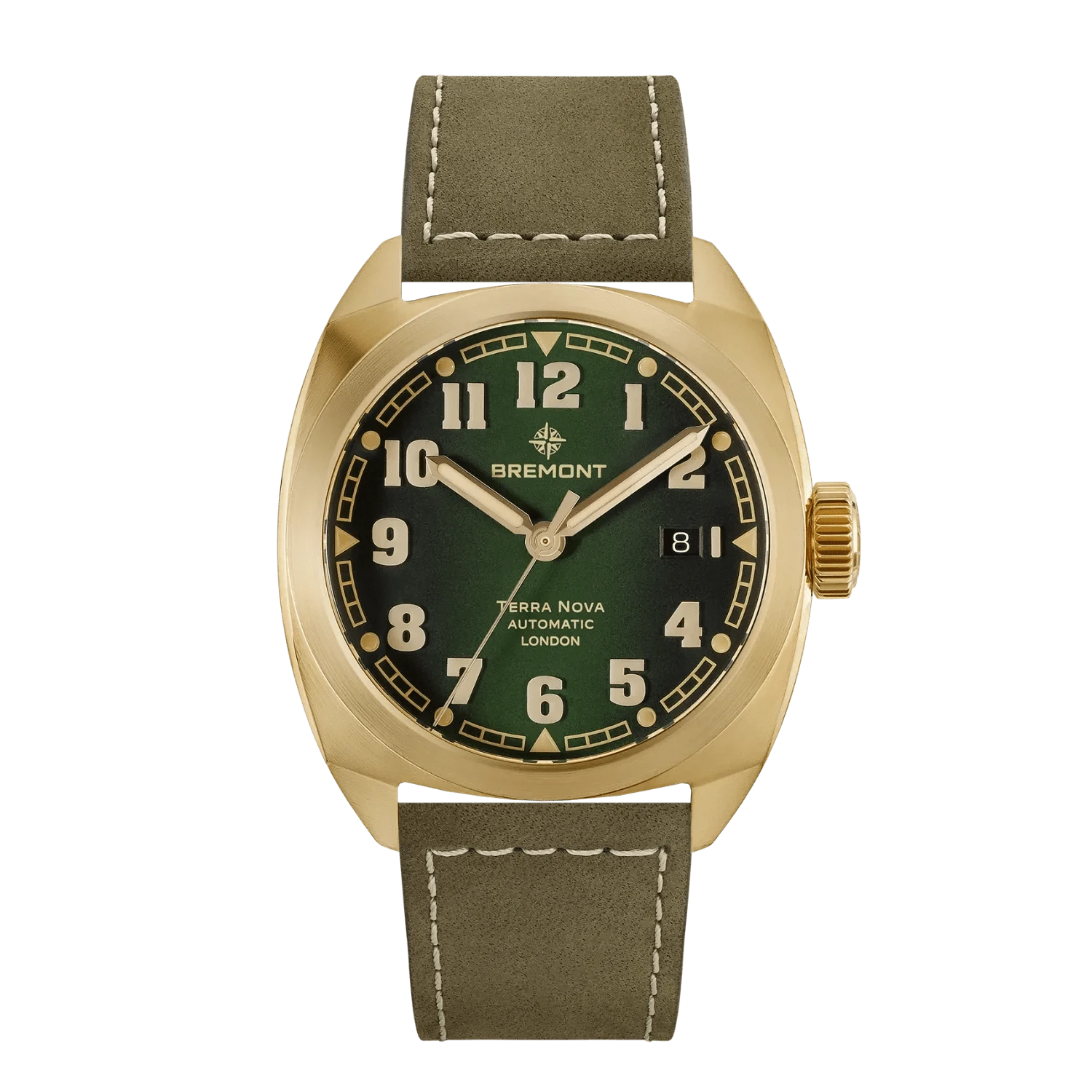 Bremont Terra Nova 40.5mm Date Bronze Green Dial Men's Watch TN40-DT-BZ-GN-L-S