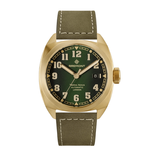 Bremont Terra Nova 40.5mm Date Bronze Green Dial Men's Watch TN40-DT-BZ-GN-L-S