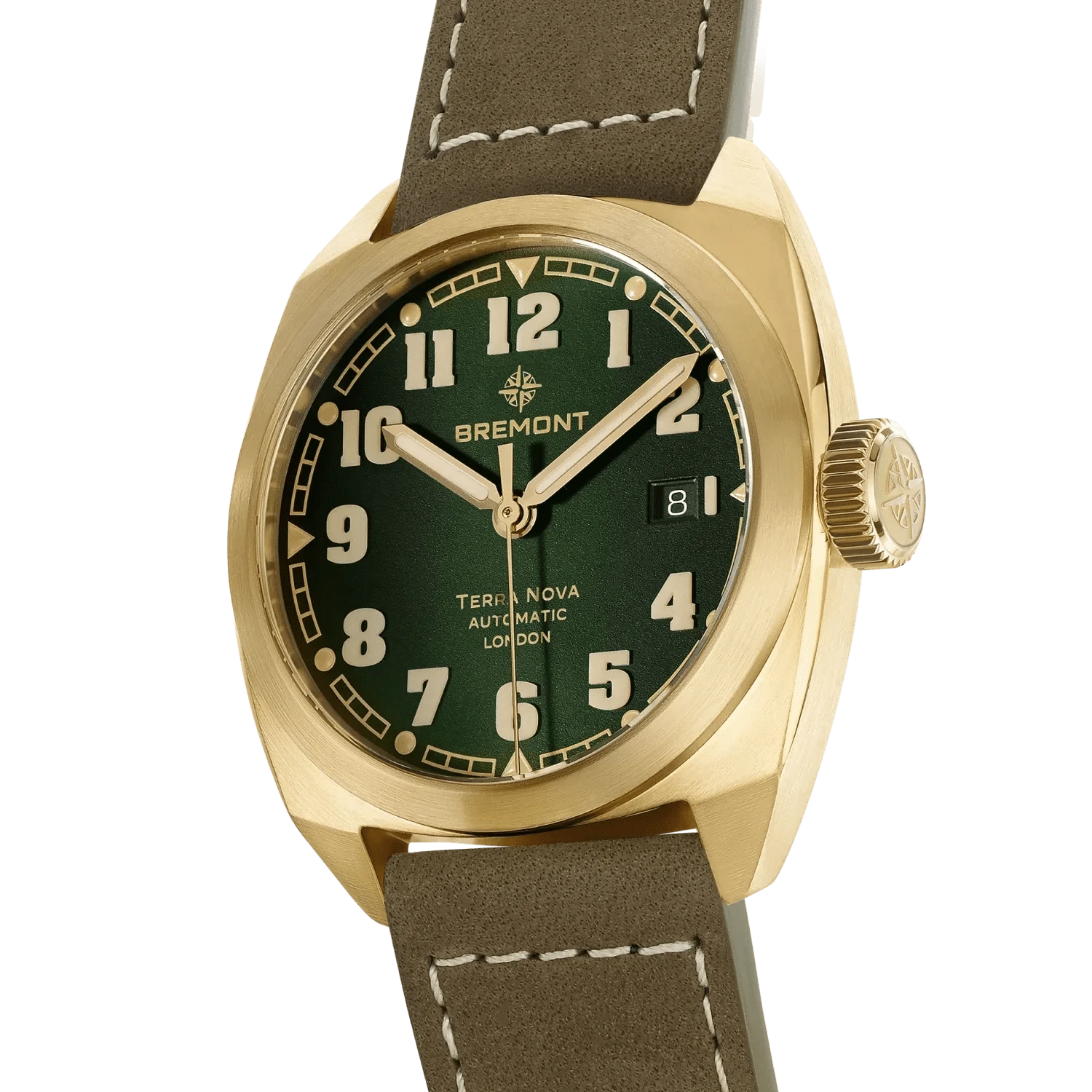 Bremont Terra Nova 40.5mm Date Bronze Green Dial Men's Watch TN40-DT-BZ-GN-L-S