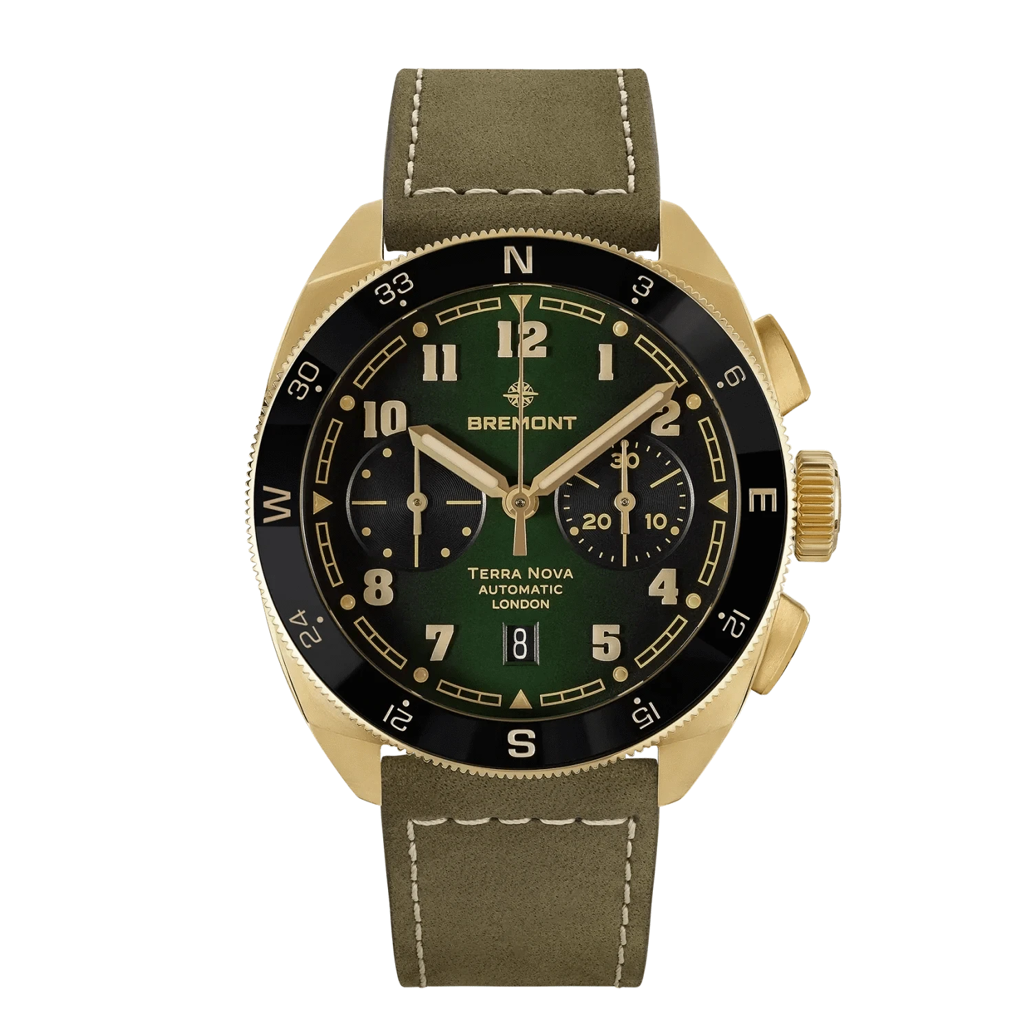 Bremont Terra Nova 42.5mm Chronograph Bronze Green Dial Men's Watch TN42-CHR-BZ-GN-L-S