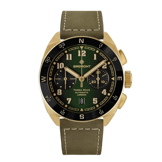 Bremont Terra Nova 42.5mm Chronograph Bronze Green Dial Men's Watch TN42-CHR-BZ-GN-L-S