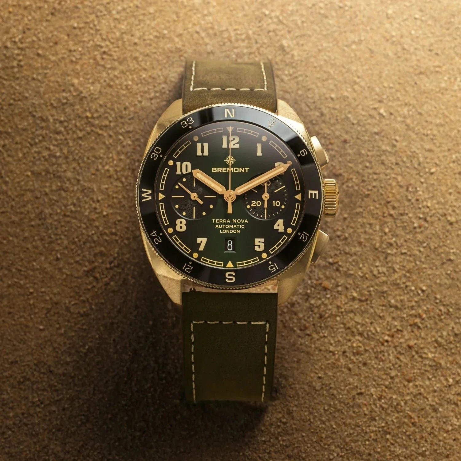 Bremont Terra Nova 42.5mm Chronograph Bronze Green Dial Men's Watch TN42-CHR-BZ-GN-L-S