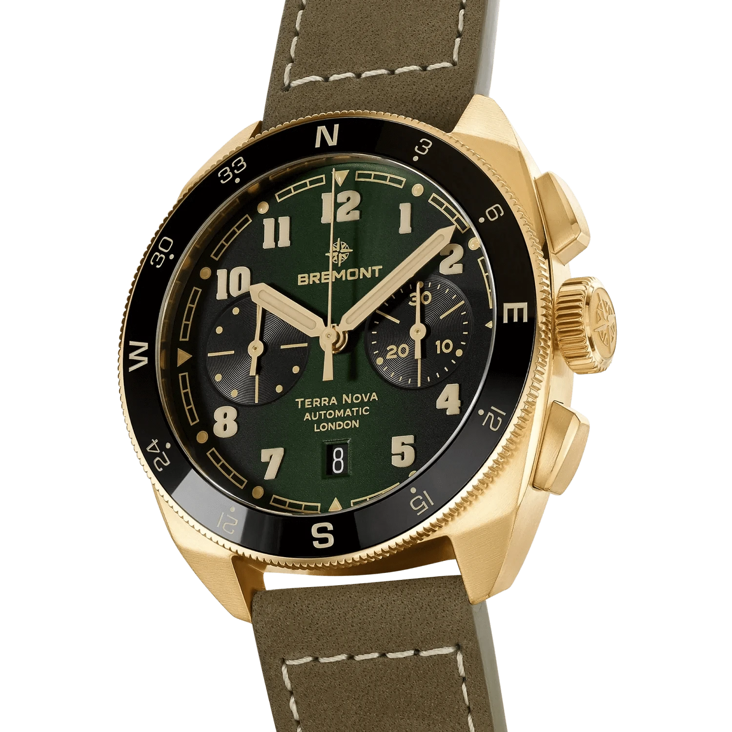 Bremont Terra Nova 42.5mm Chronograph Bronze Green Dial Men's Watch TN42-CHR-BZ-GN-L-S
