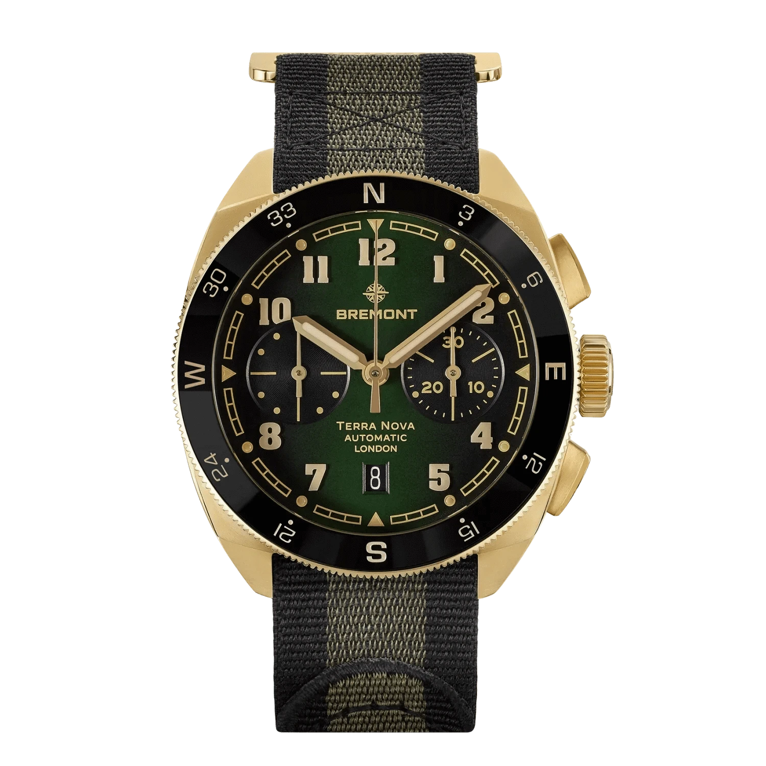 Bremont Terra Nova 42.5mm Chronograph Bronze Green Dial Men's Watch TN42-CHR-BZ-GN-N-S