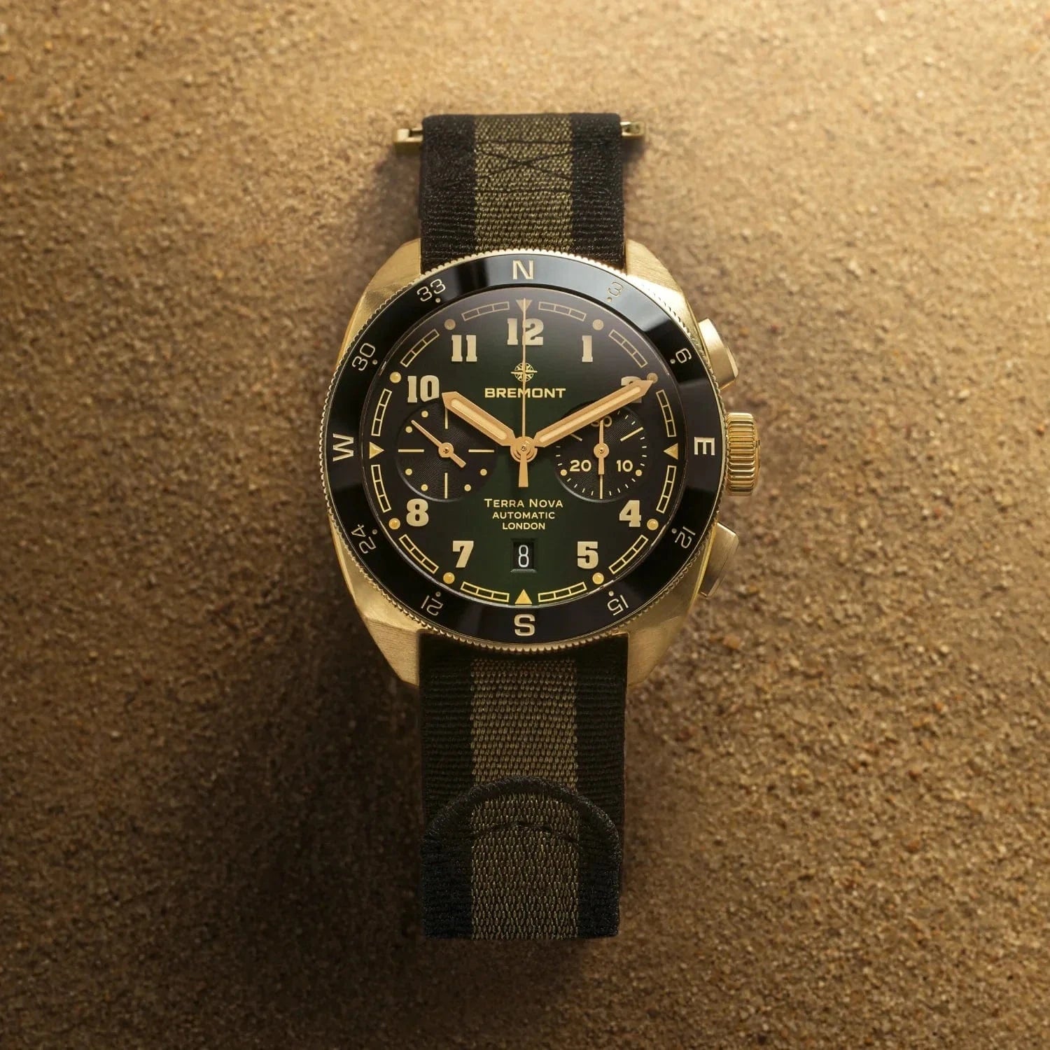 Bremont Terra Nova 42.5mm Chronograph Bronze Green Dial Men's Watch TN42-CHR-BZ-GN-N-S