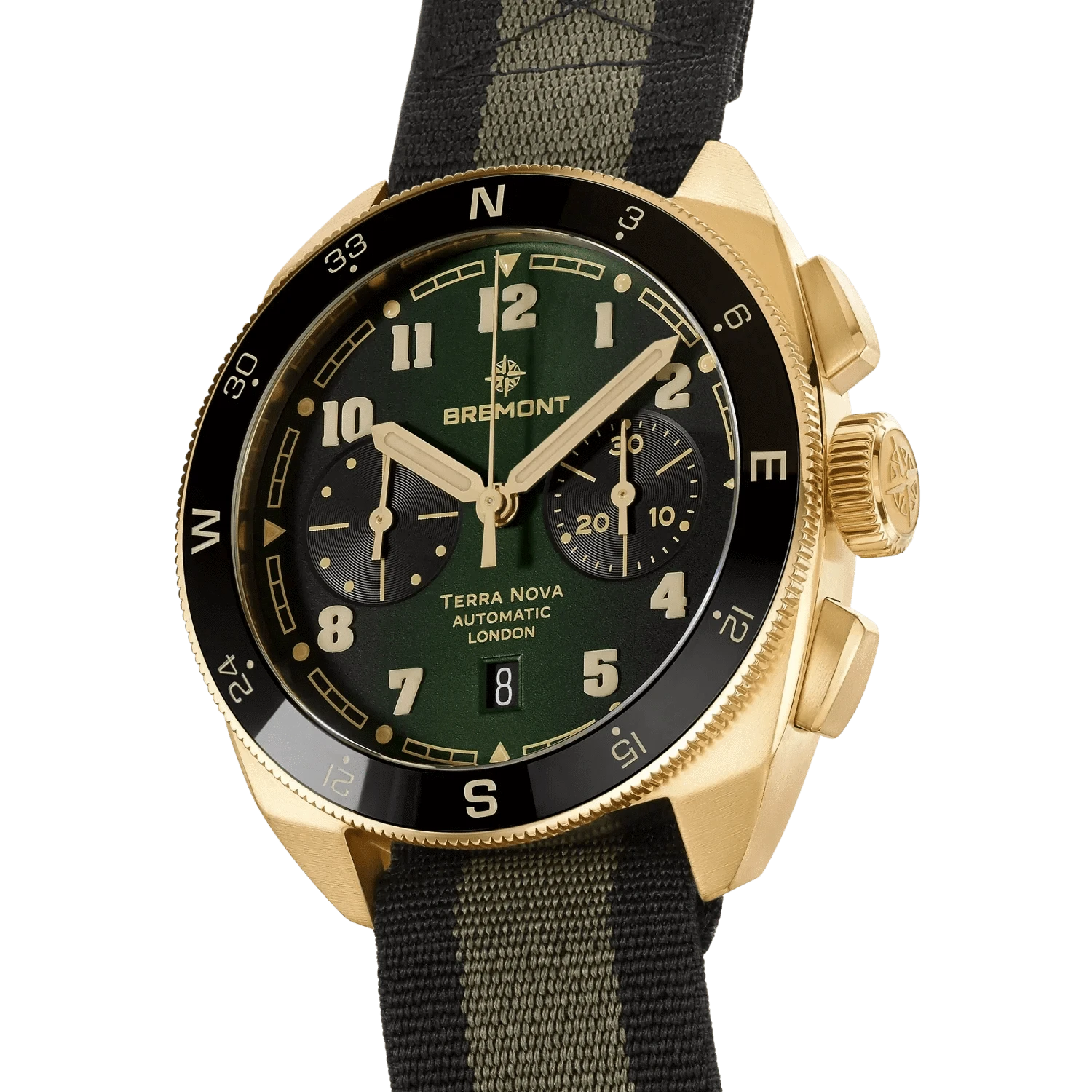 Bremont Terra Nova 42.5mm Chronograph Bronze Green Dial Men's Watch TN42-CHR-BZ-GN-N-S