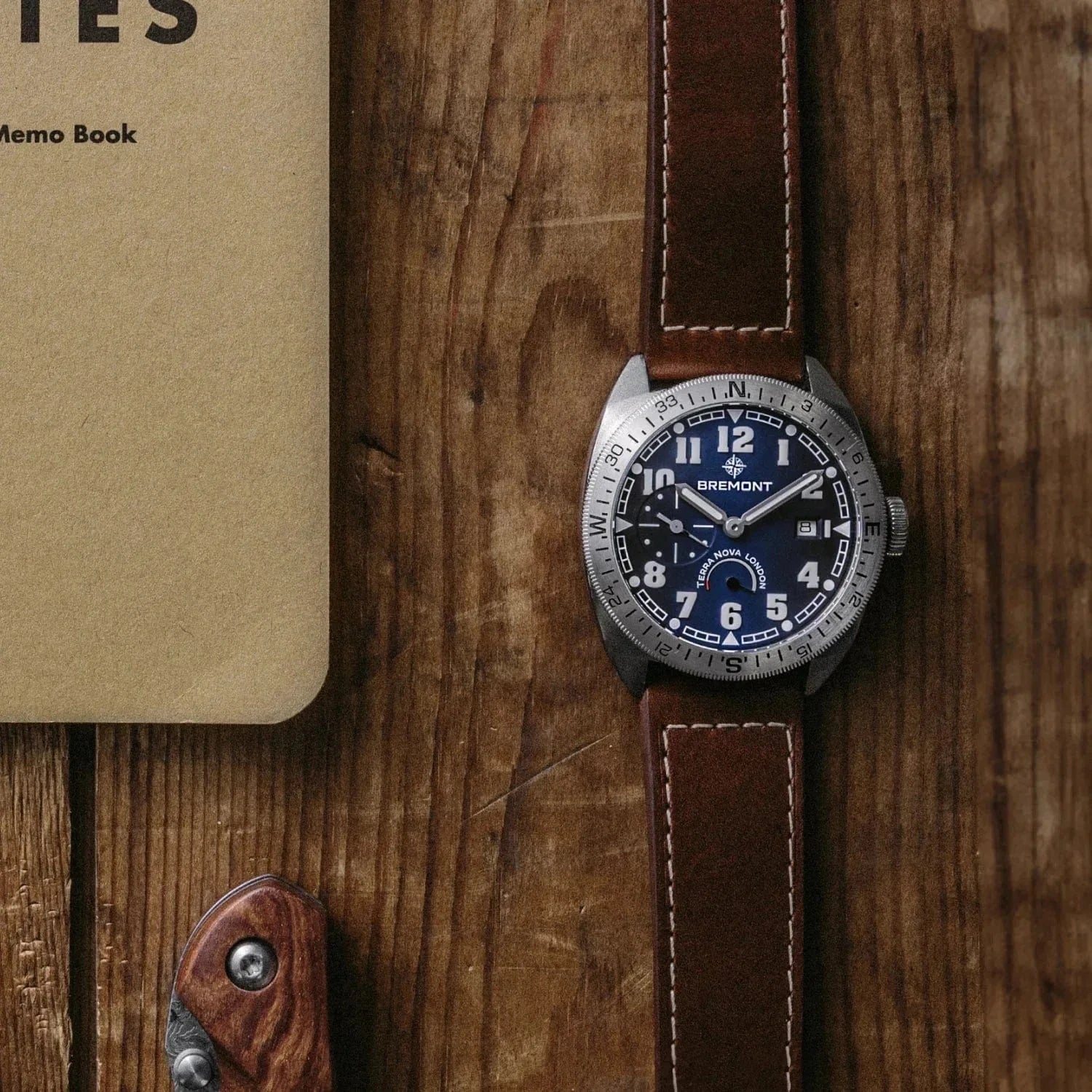 Bremont Terra Nova 40.5mm Turning Bezel Power Reserve Blue Dial Men's Watch TN40-PWR-SS-BL-L-S