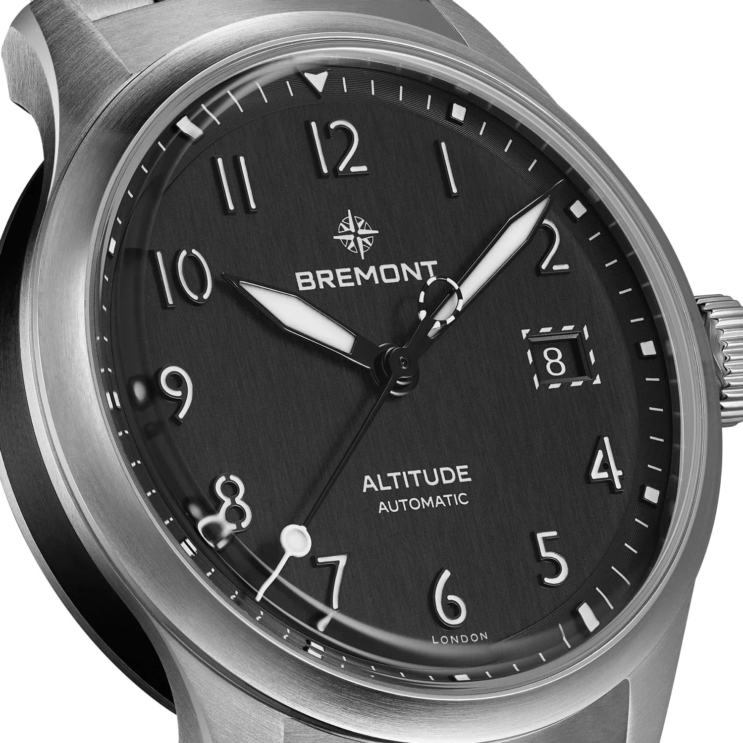 Bremont Altitude 39mm Date Black Dial Steel Men's Watch ALT39-DT-SS-BK-B
