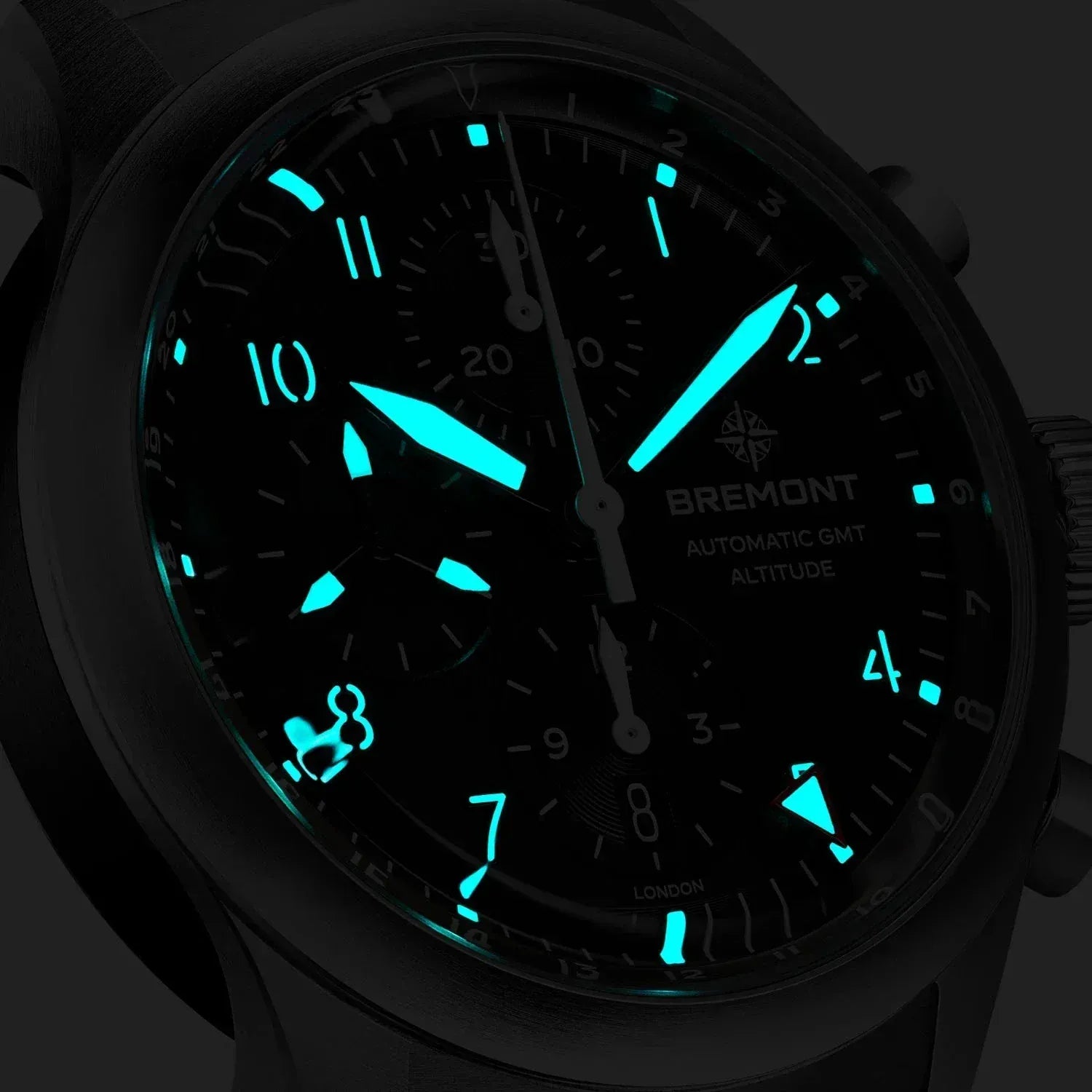 Bremont Altitude Chronograph GMT 42mm Black Dial Steel Men's Watch ALT42-CHR-G-SS-BK-N-S