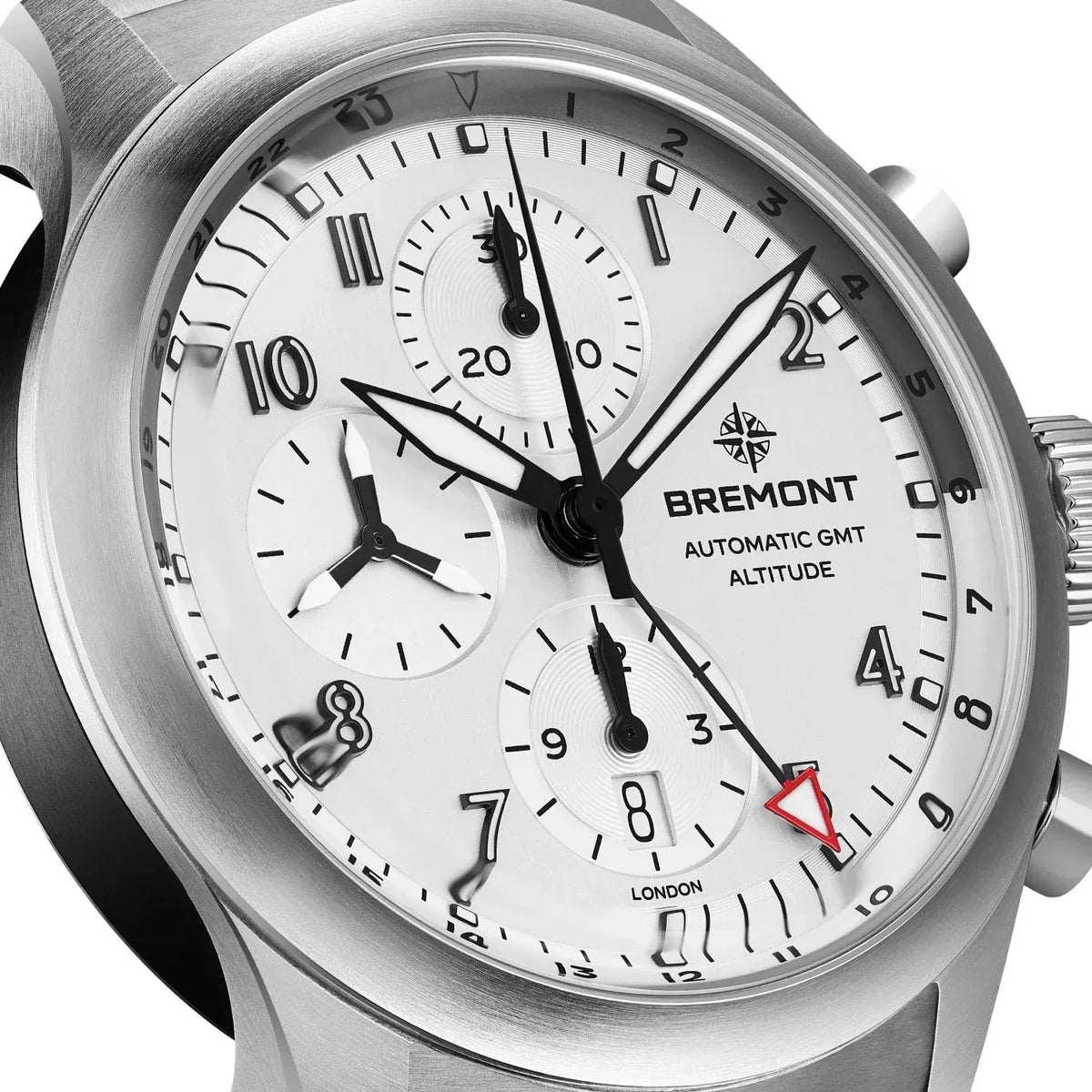 Bremont Altitude Chronograph GMT 42mm Brushed Silver Dial Men's Watch ALT42-CHR-G-SS-SI-B