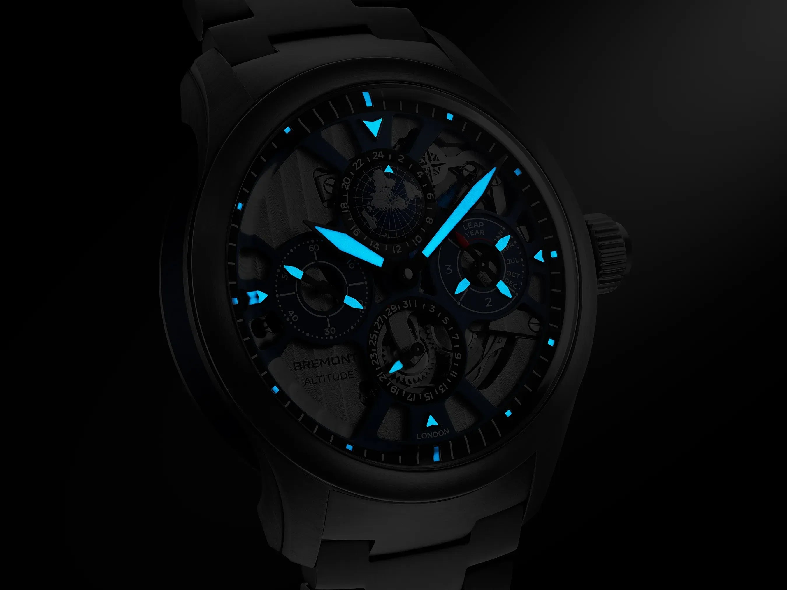 Bremont Altitude Perpetual Calendar GMT 42mm Blue Skeleton Dial Men's Watch ALT42-PER-TI-BLSKL-B