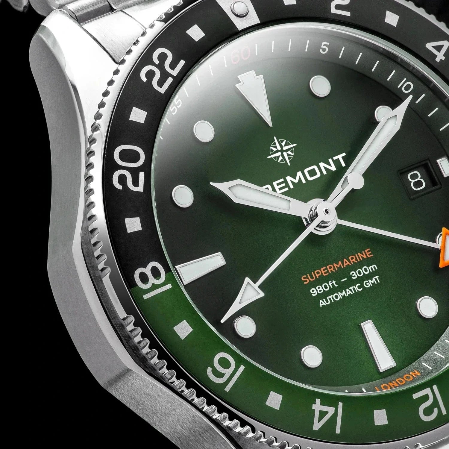 Bremont Supermarine 300M GMT, 'Tundra' Green 40mm Green Dial Men's Watch SM40-GMT-SS-GNBK-R-S