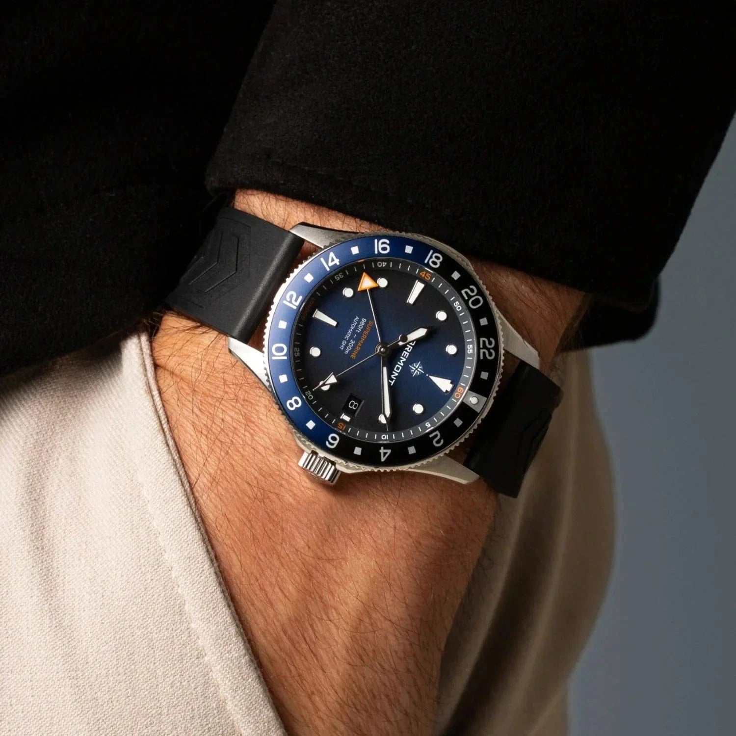 Bremont Supermarine 300M GMT, 'Glacier' Blue 40mm Blue Dial Men's Watch SM40-GMT-SS-BLBK-R-S